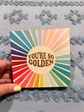 Éccolo “You’re So Golden” Rainbow Wood Box Sign Retro Wall Decor
